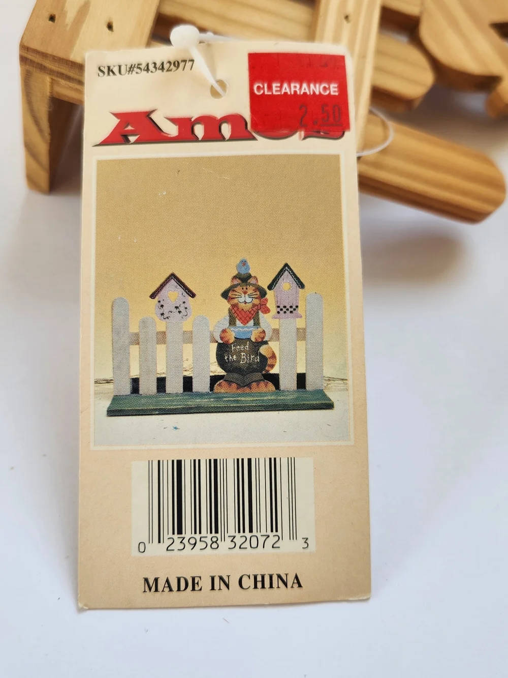 Vintage New Cats on Fence With Bird Houses Shelf Sitter DIY Craft Painting